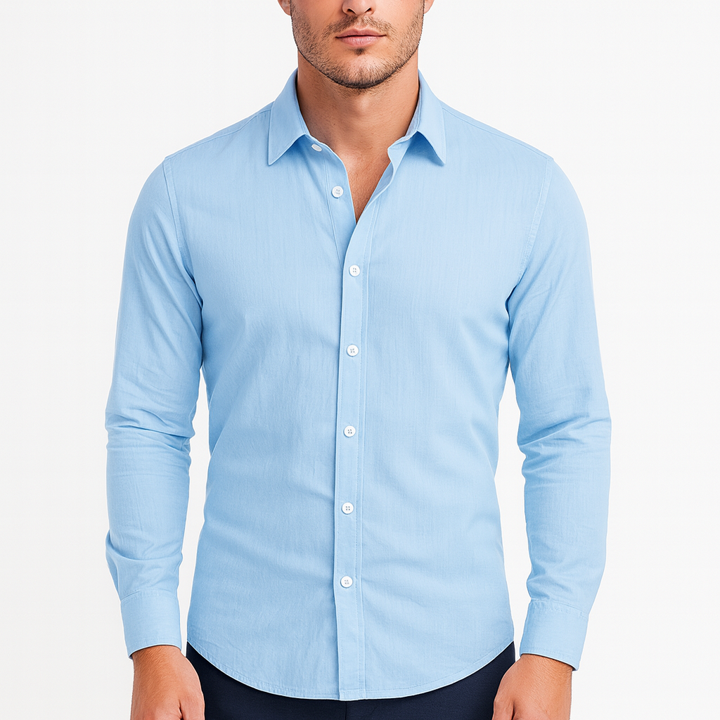 Chemise homme unie pour l'été, boutonnée, six coloris, du S au 3XL