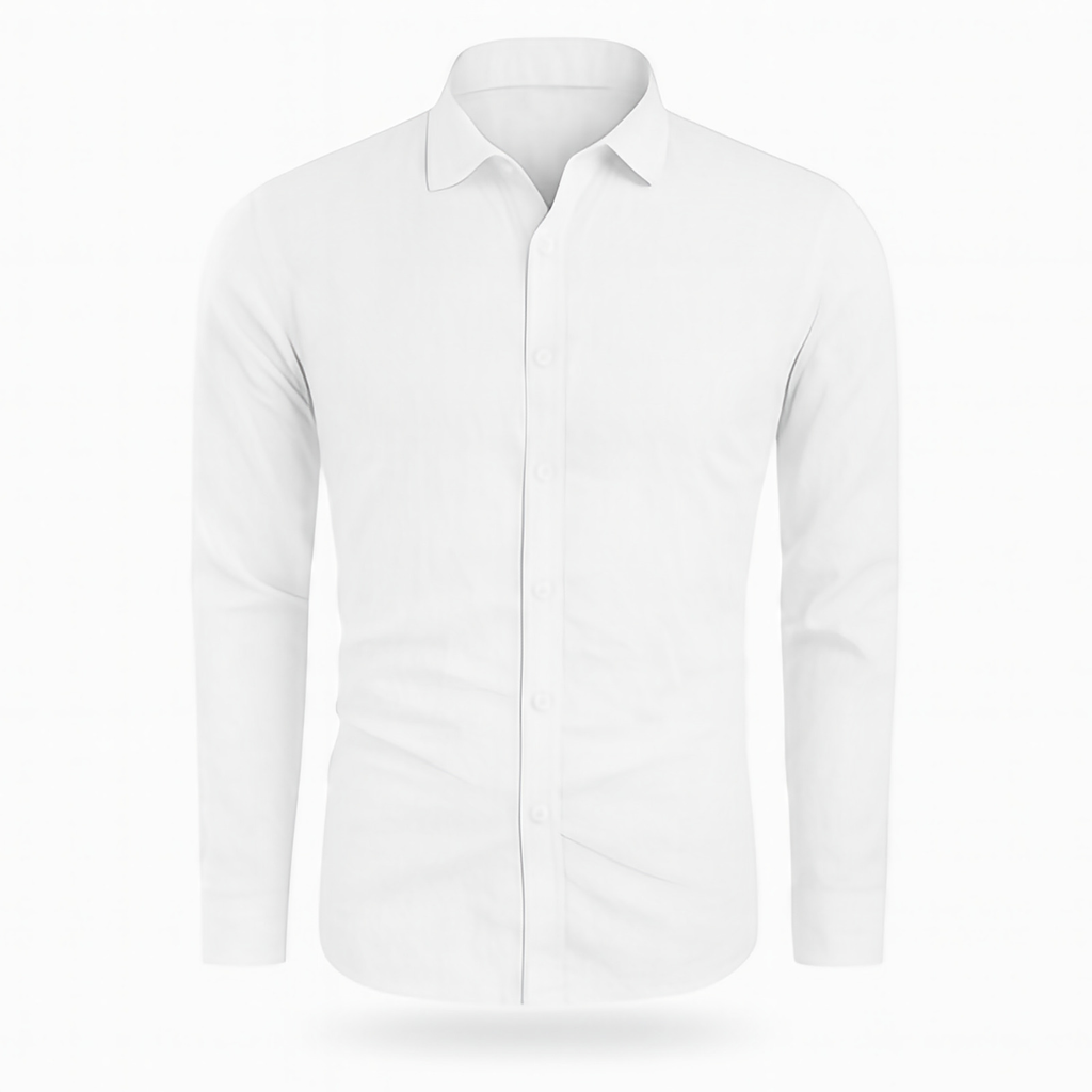 Chemise homme unie pour l'été, boutonnée, six coloris, du S au 3XL, blanc