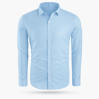 Chemise homme unie pour l'été, boutonnée, six coloris, du S au 3XL, bleu