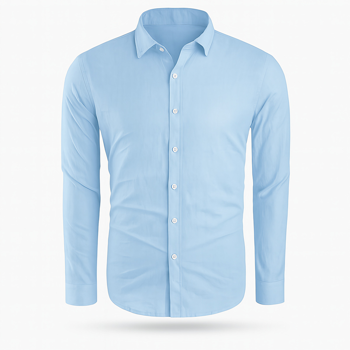 Chemise homme unie pour l'été, boutonnée, six coloris, du S au 3XL, bleu