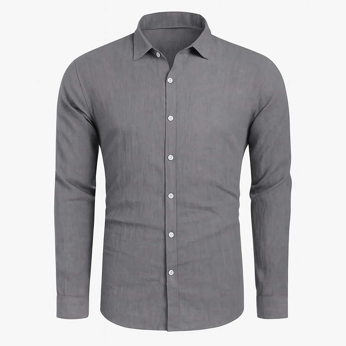 Chemise homme unie pour l'été, boutonnée, six coloris, du S au 3XL, gris