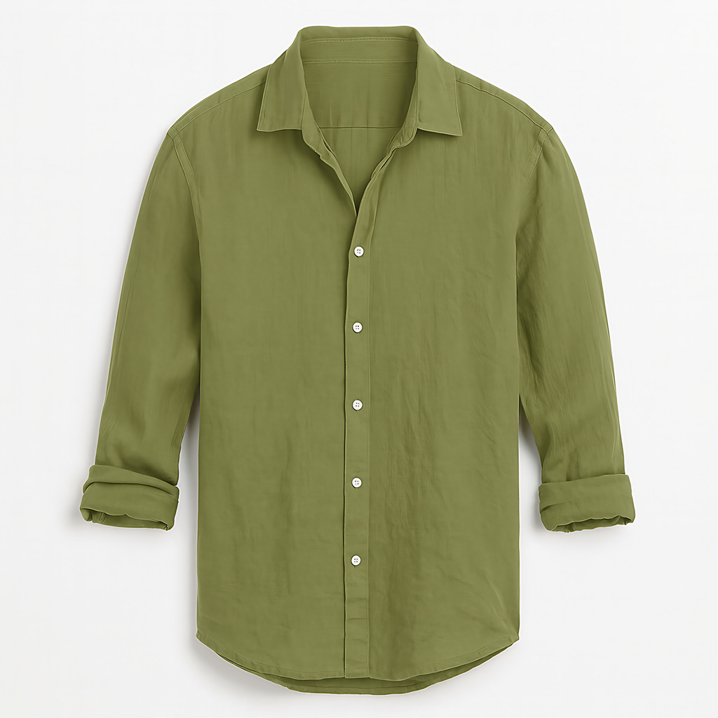 Chemise homme unie pour l'été, boutonnée, six coloris, du S au 3XL, vert