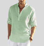 Chemise d'été homme à manches courtes, coupe ample, sept coloris, vert clair