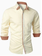 Chemise homme ajustée à finitions contrastées, manches longues