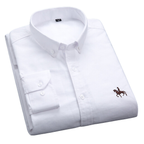 Chemise homme à manches longues, onze coloris, du S au 6XL, blanc perle
