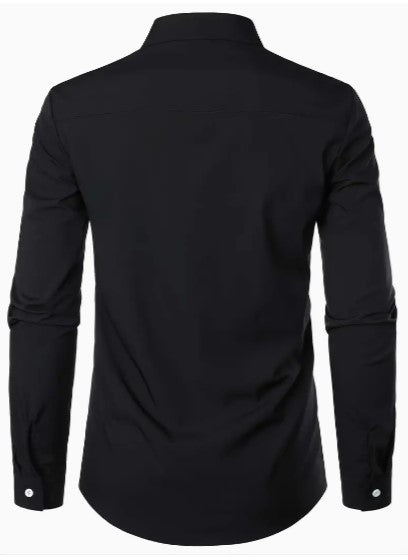 Chemise homme ajustée à finitions contrastées, manches longues