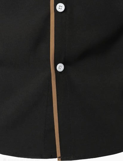 Chemise homme ajustée à finitions contrastées, manches longues