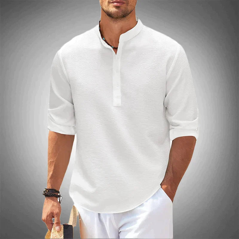 Chemise homme à manches longues, six coloris, du S au 3XL, blanc