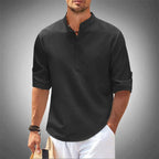 Chemise homme à manches longues, six coloris, du S au 3XL, noir