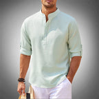 Chemise homme à manches longues, six coloris, du S au 3XL, vert clair