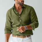 Chemise légère homme à manches longues, coupe décontractée