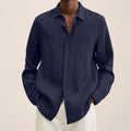 Chemise homme manches longues coupe classique, douze coloris, bleu marine