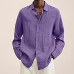 Chemise homme manches longues coupe classique, douze coloris, lilas