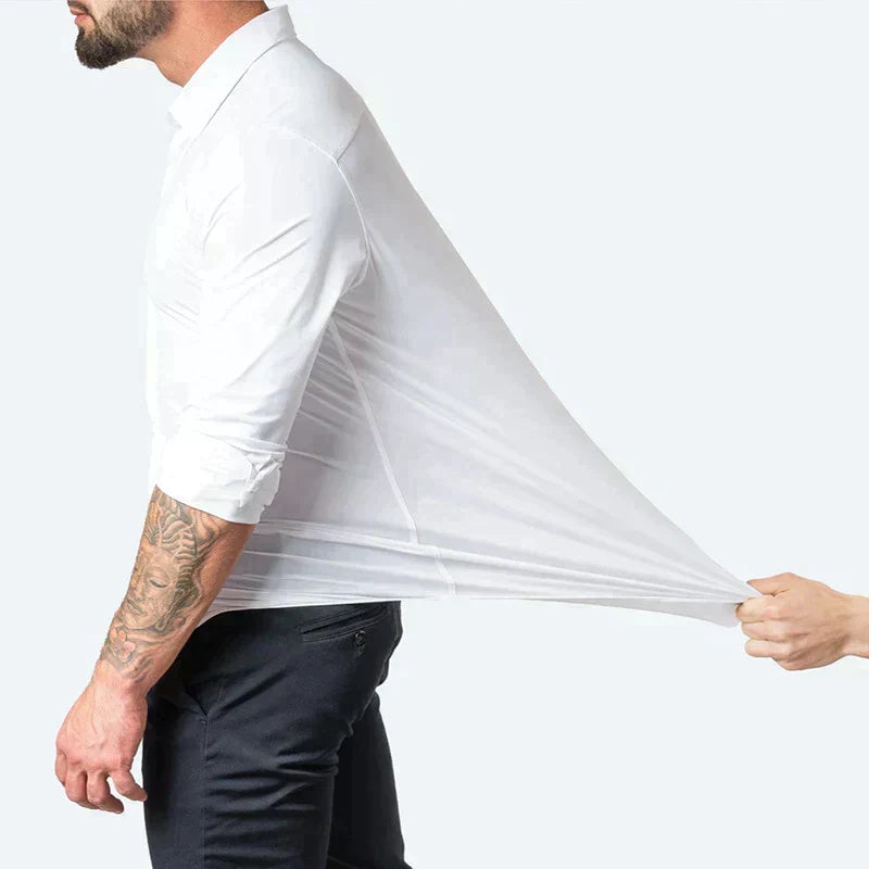 Chemise homme en tissu extensible, quatre coloris, du S au 3XL