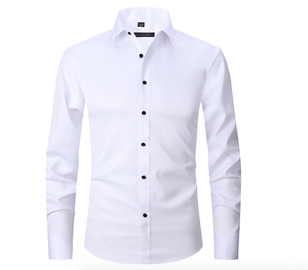 Chemise homme en tissu extensible, quatre coloris, du S au 3XL, blanc