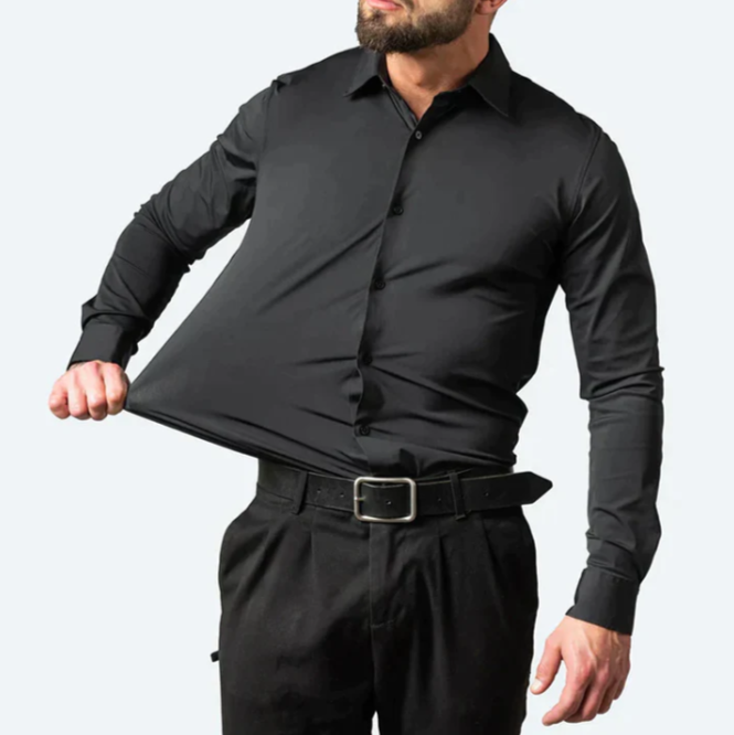 Chemise homme en tissu extensible, quatre coloris, du S au 3XL