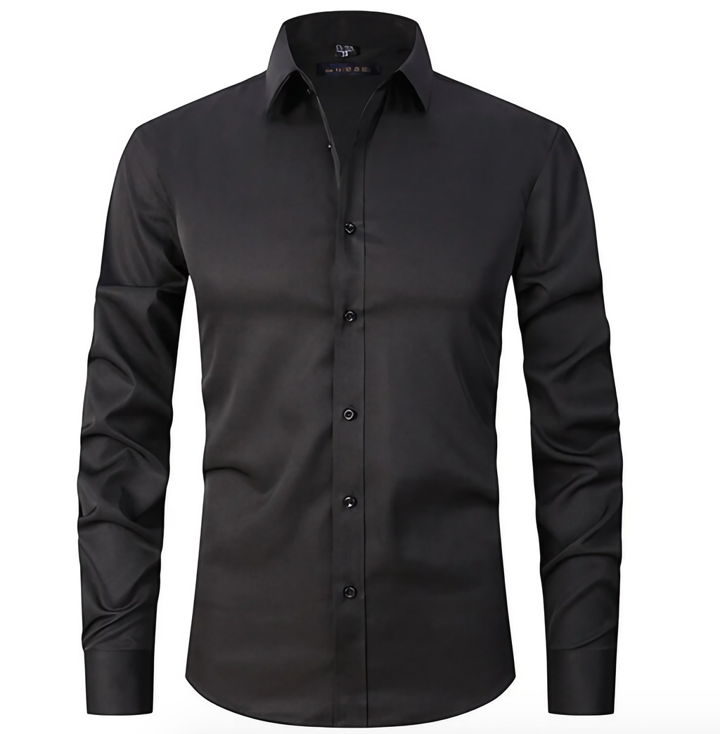 Chemise homme en tissu extensible, quatre coloris, du S au 3XL, noir