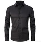 Chemise homme en tissu extensible, quatre coloris, du S au 3XL, noir