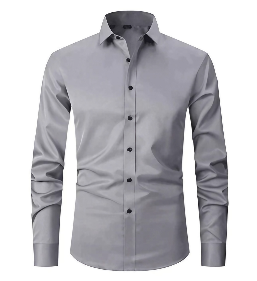 Chemise homme en tissu extensible, quatre coloris, du S au 3XL, gris