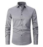 Chemise homme en tissu extensible, quatre coloris, du S au 3XL, gris