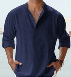Chemise homme à manches longues, treize coloris, du S au 4XL, bleu marine