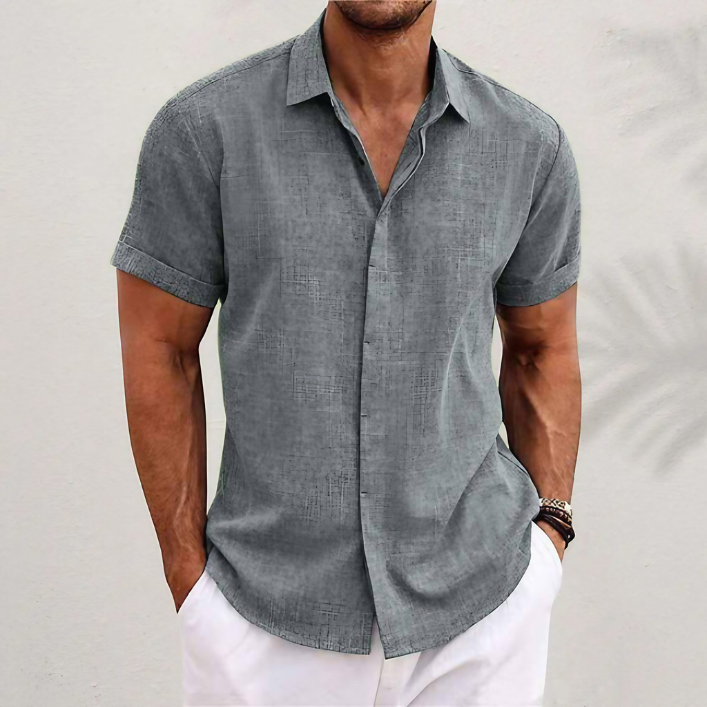 Chemisette homme à manches courtes, huit coloris, gris