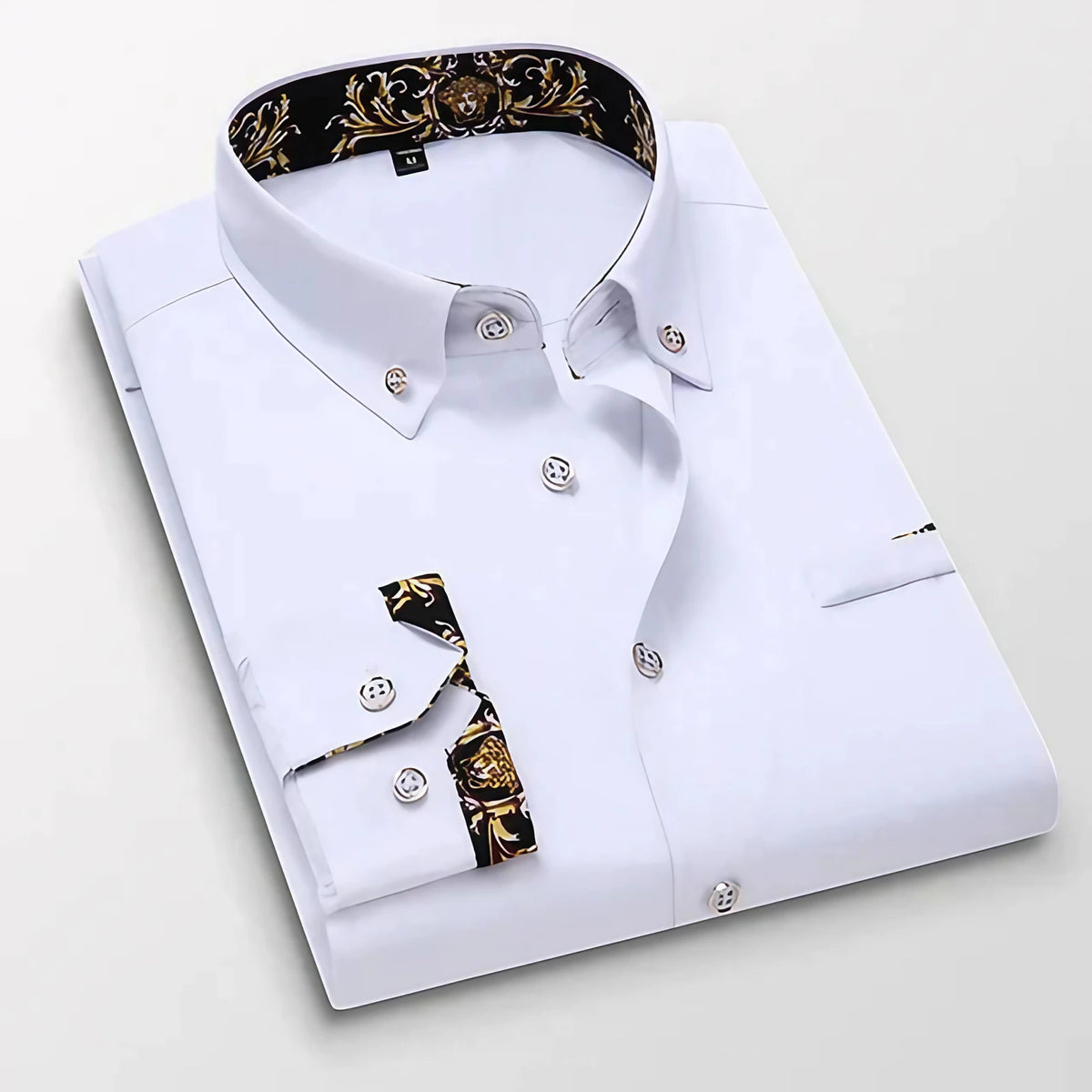 Chemise homme à manches longues, coupe ajustée, six coloris, blanc