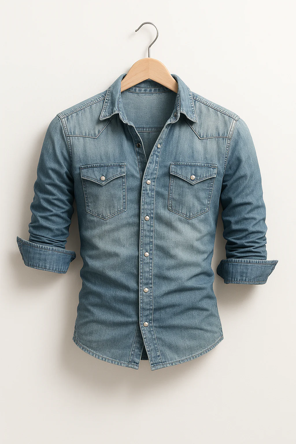 Chemise homme coupe slim à manches longues, col classique