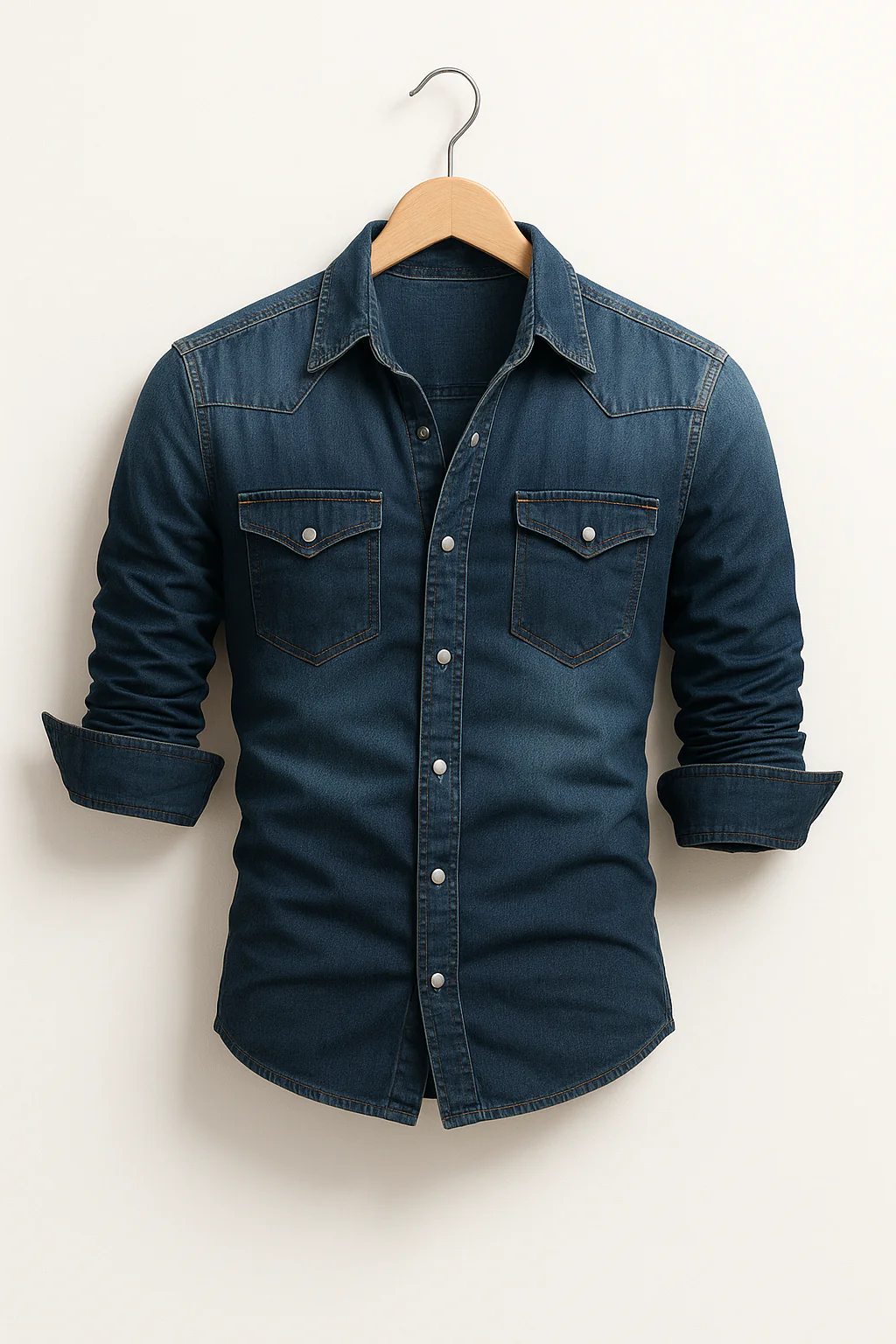 Chemise homme coupe slim à manches longues, col classique