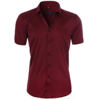 Chemise homme infroissable et extensible, dix coloris, du S au 4XL, rouge vin