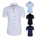 Chemise homme infroissable et extensible, dix coloris, du S au 4XL, blanc