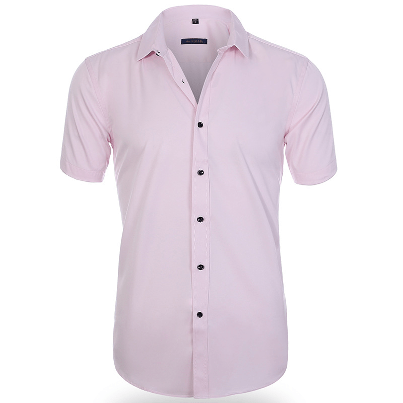 Chemise homme infroissable et extensible, dix coloris, du S au 4XL, rose