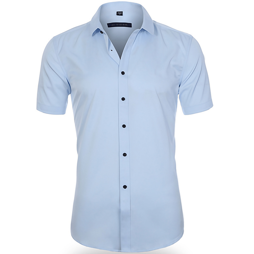 Chemise homme infroissable et extensible, dix coloris, du S au 4XL, bleu clair