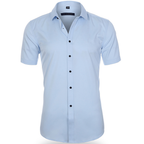 Chemise homme infroissable et extensible, dix coloris, du S au 4XL, bleu clair