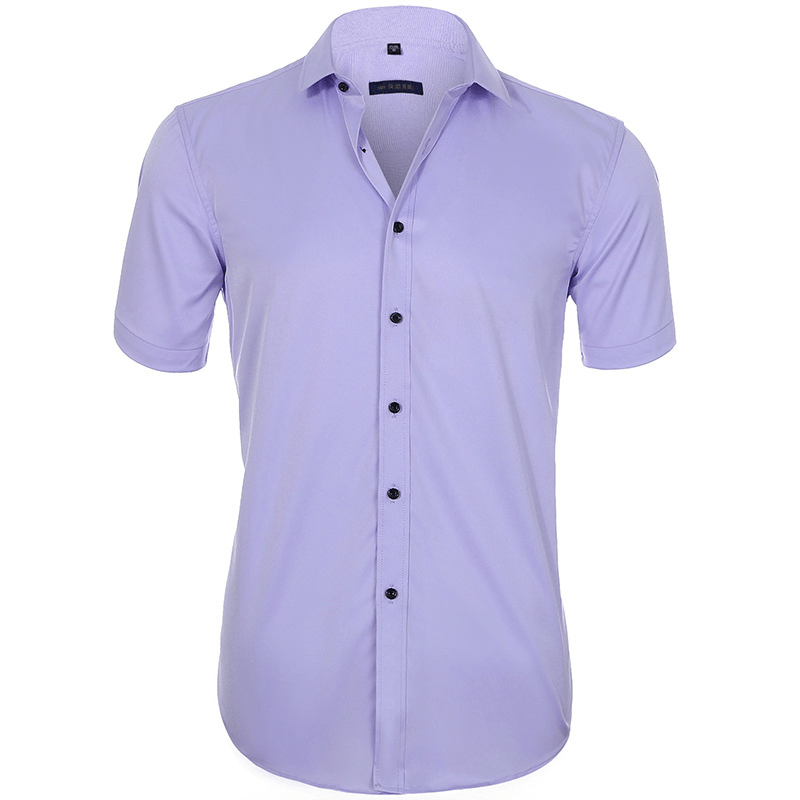 Chemise homme infroissable et extensible, dix coloris, du S au 4XL, violet clair