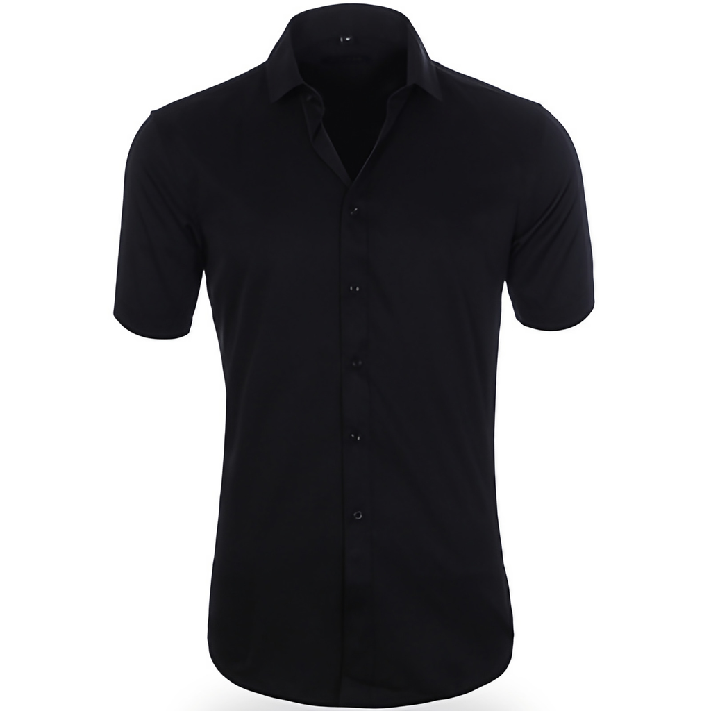 Chemise homme infroissable et extensible, dix coloris, du S au 4XL, noir