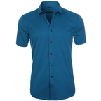Chemise homme infroissable et extensible, dix coloris, du S au 4XL, bleu foncé
