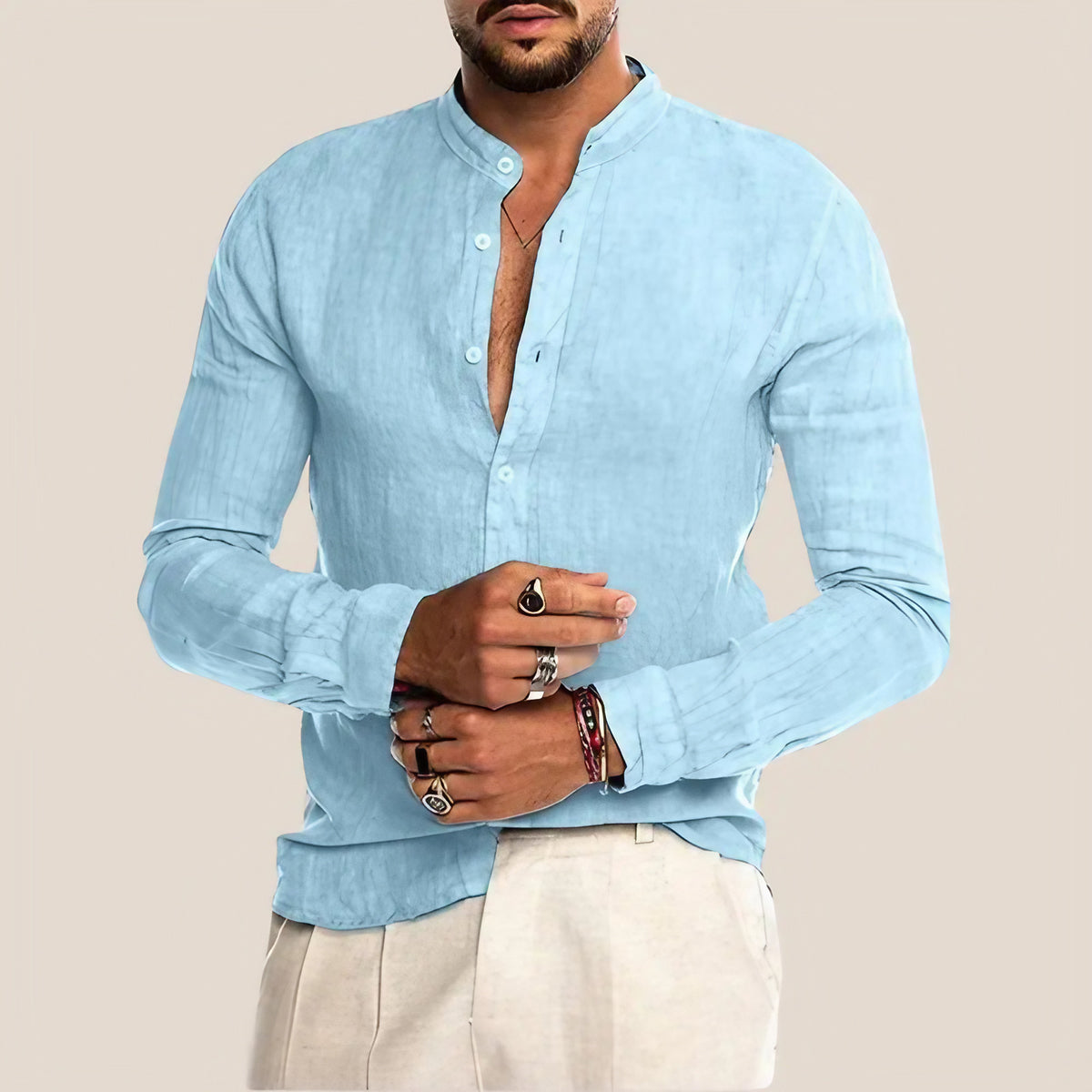 Chemise légère homme pour l'été, cinq coloris, du S au 2XL, bleu