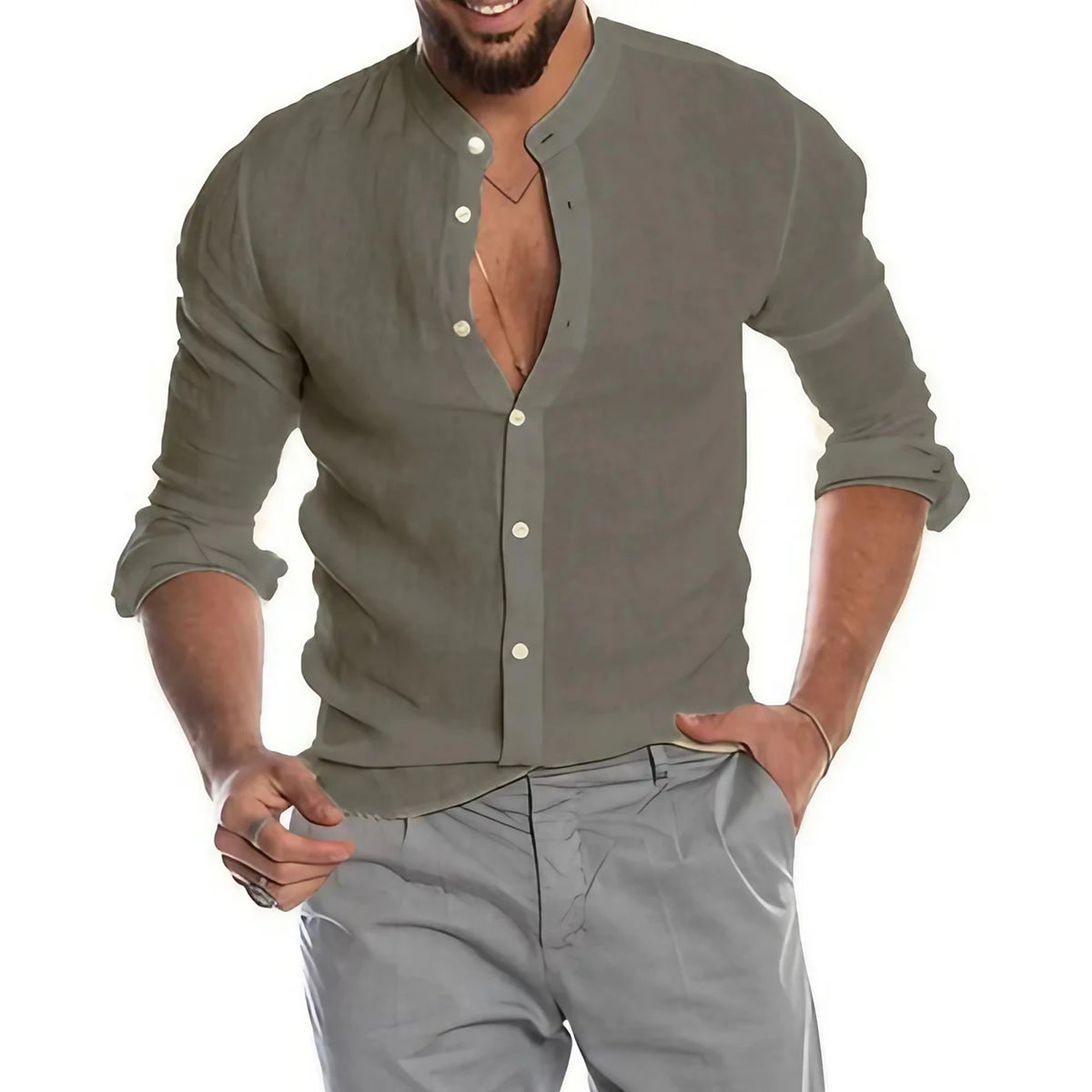 Chemise légère homme pour l'été, cinq coloris, du S au 2XL, gris