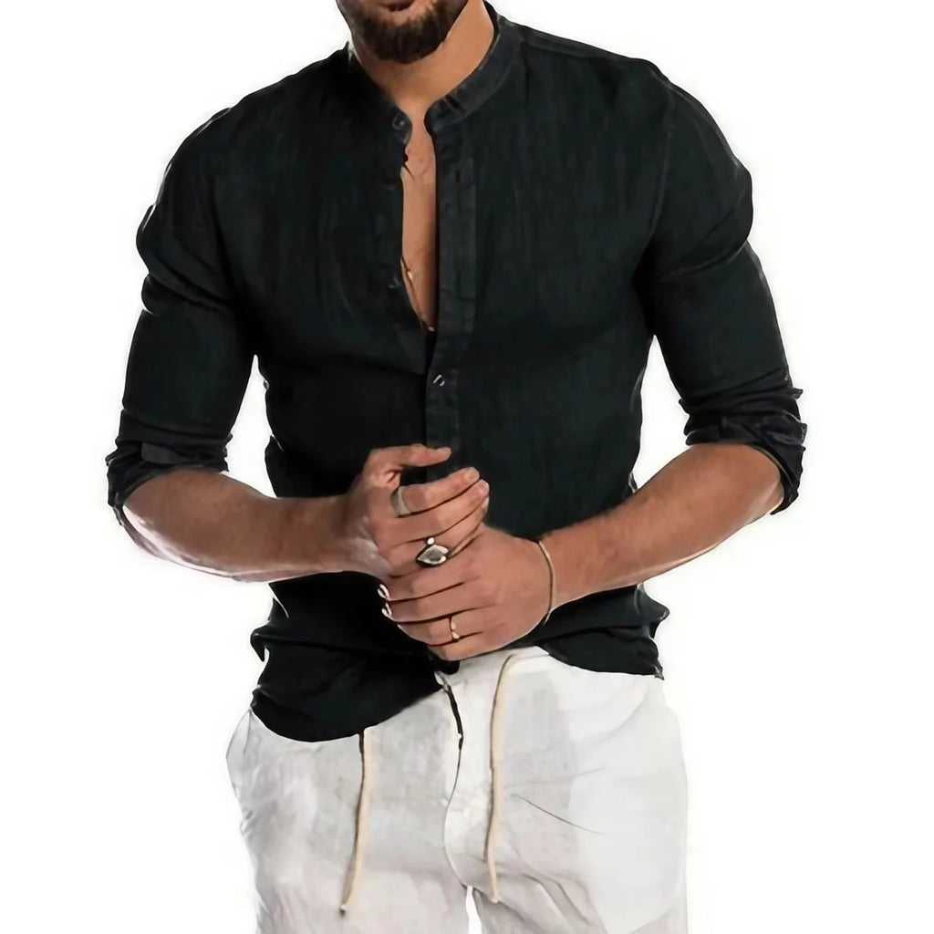 Chemise légère homme pour l'été, cinq coloris, du S au 2XL, noir