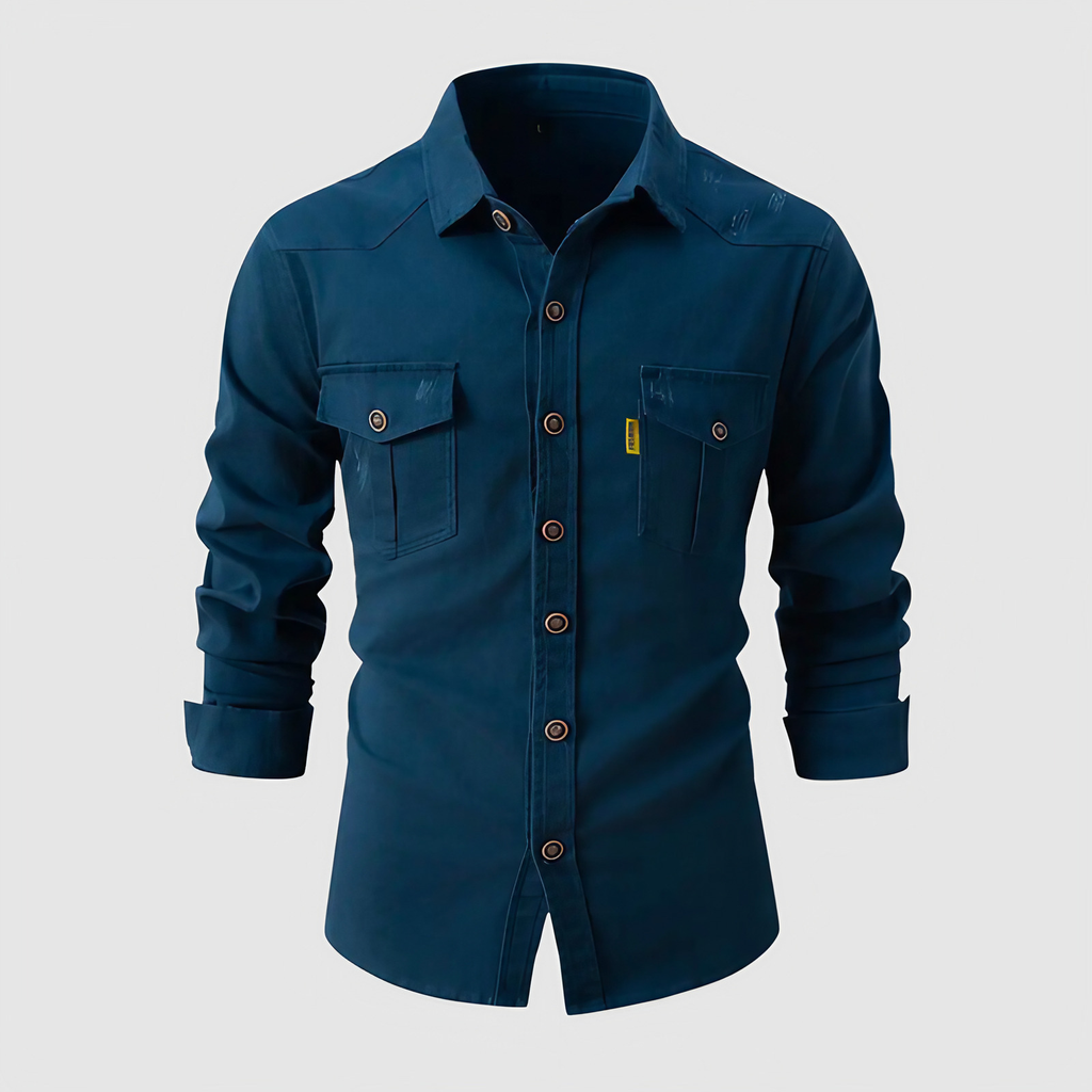 Chemise homme habillée, quatre coloris, du S au 3XL, bleu