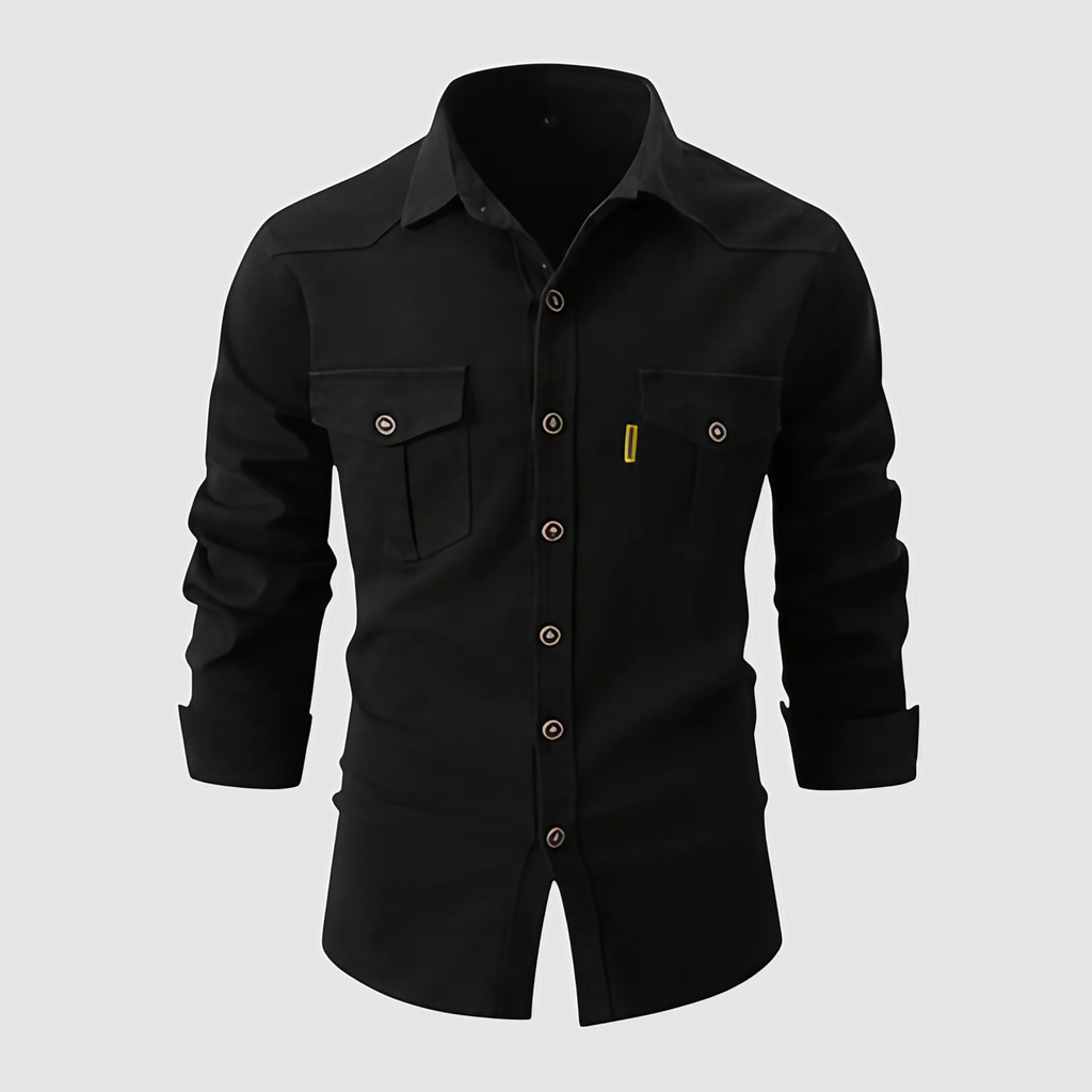 Chemise homme habillée, quatre coloris, du S au 3XL, noir