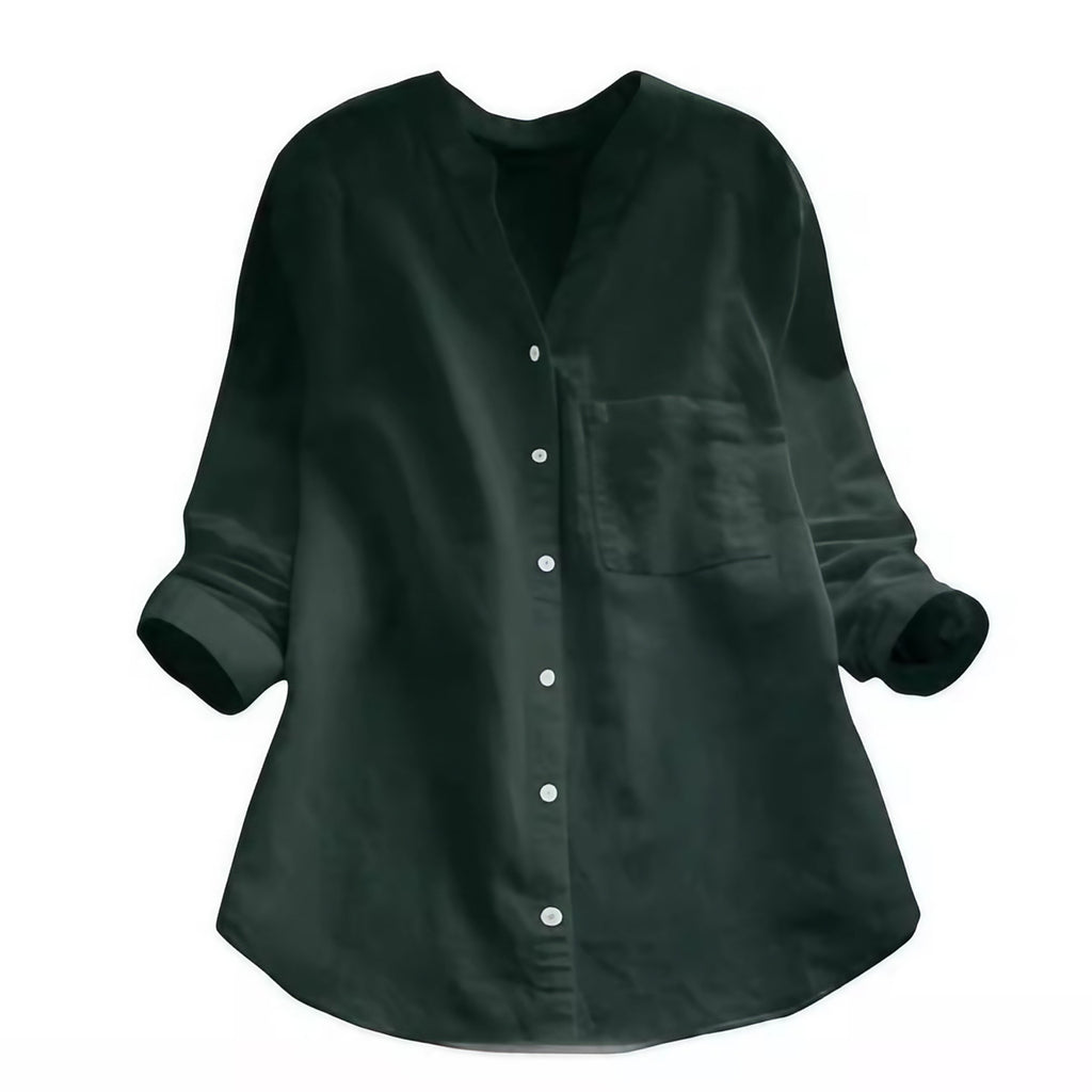 Chemise femme d'été coupe décontractée, huit coloris, du S au 2XL, vert
