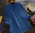 Chemise femme d'été coupe décontractée, huit coloris, du S au 2XL, bleu