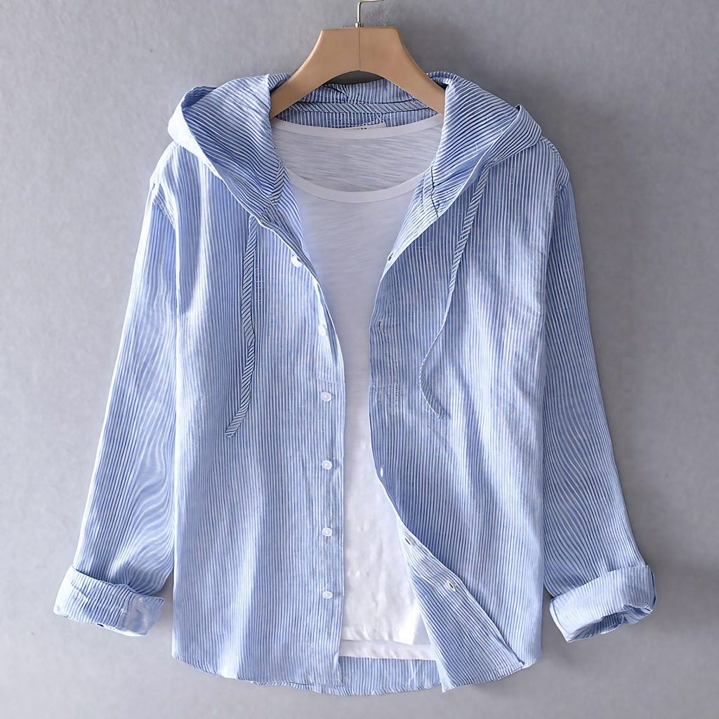 Chemise légère homme pour l'été, coupe classique, du S au 3XL, bleu clair
