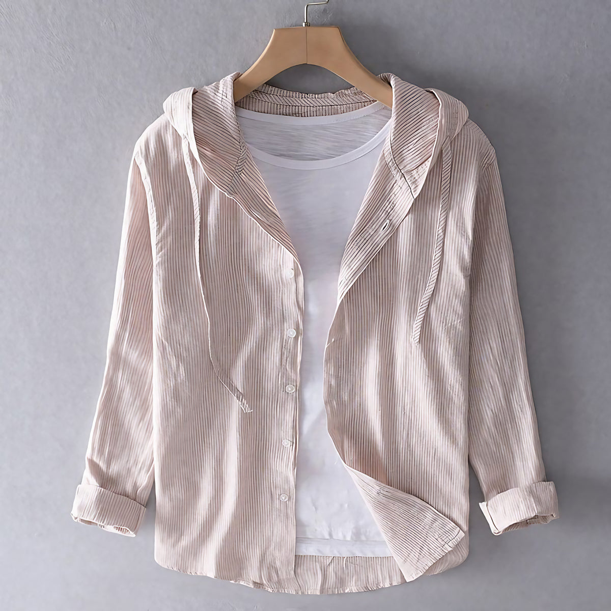Chemise légère homme pour l'été, coupe classique, du S au 3XL, beige