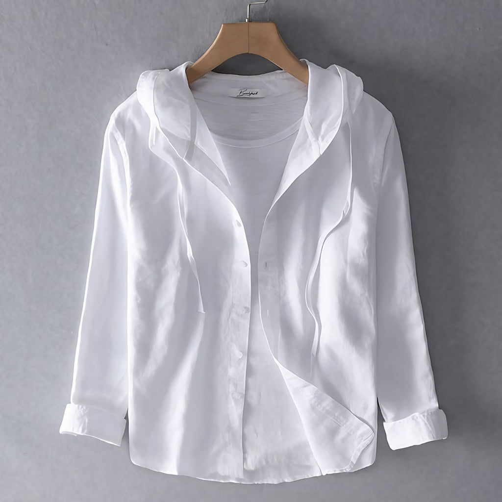 Chemise légère homme pour l'été, coupe classique, du S au 3XL, blanc