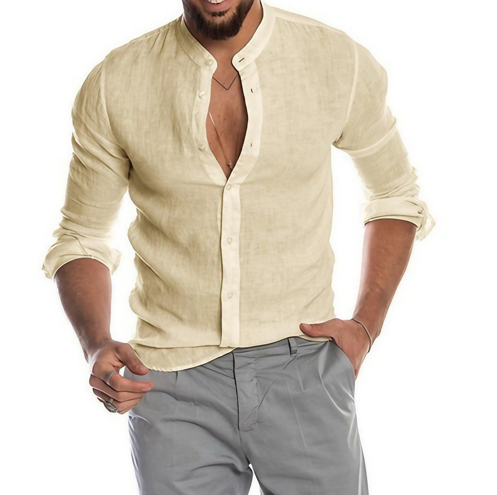 Chemise d'été homme légère, sept coloris, du S au 5XL, beige