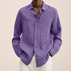 Chemise homme à col structuré, tissu aéré, douze coloris, lilas