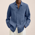 Chemise homme à col structuré, tissu aéré, douze coloris, bleu
